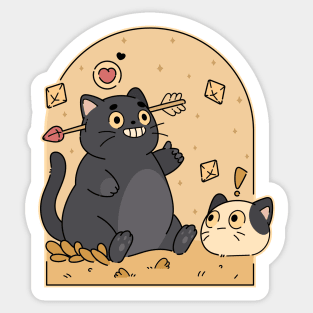 Romantic Black Cat | Yellow Sticker